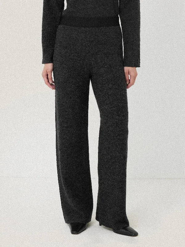 Unleash Your Trendy Side Boiled Wool Blend Trouser | Dark Grey