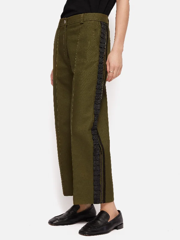 Signature Style Essentials Cotton Trim Detail Trouser | Khaki