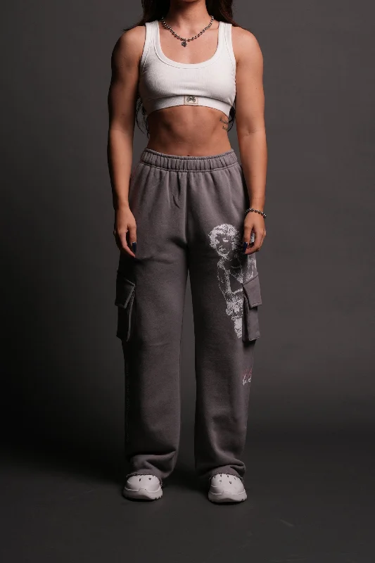 Online Boutiques Best Guardian Cherub She Big Cozy Cargo Sweats in Dove Gray