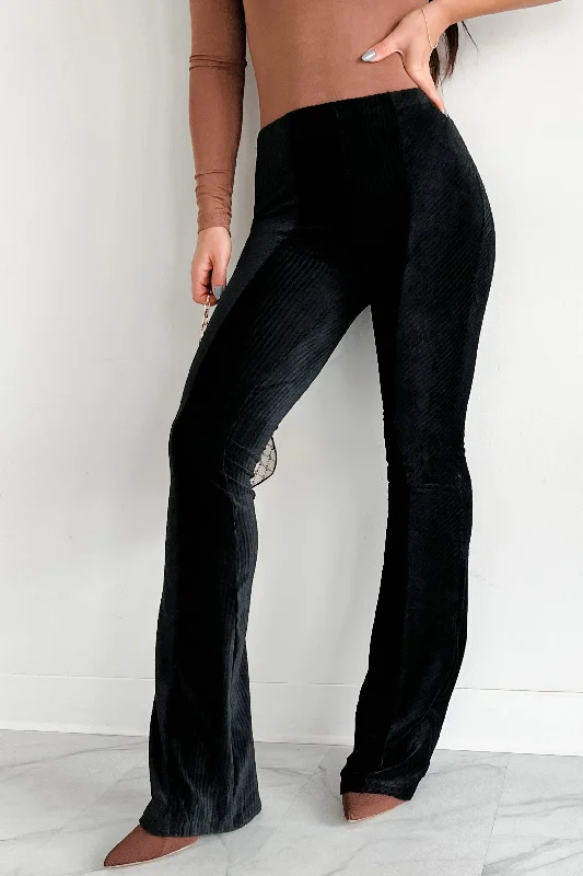 Limited Time Offer DOORBUSTER Sasha Velvet Flare Pants (Black)