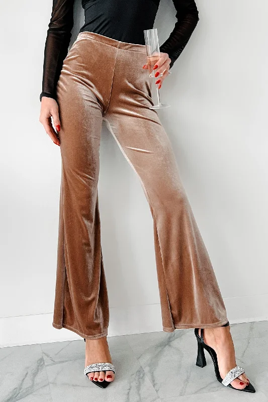 Sophisticated Style Timeless Treasures Velvet Pants (Tan)