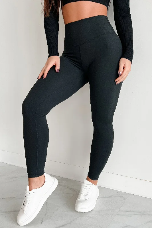 Boho Chic Fashion In Good Company High Waisted Leggings (Black)