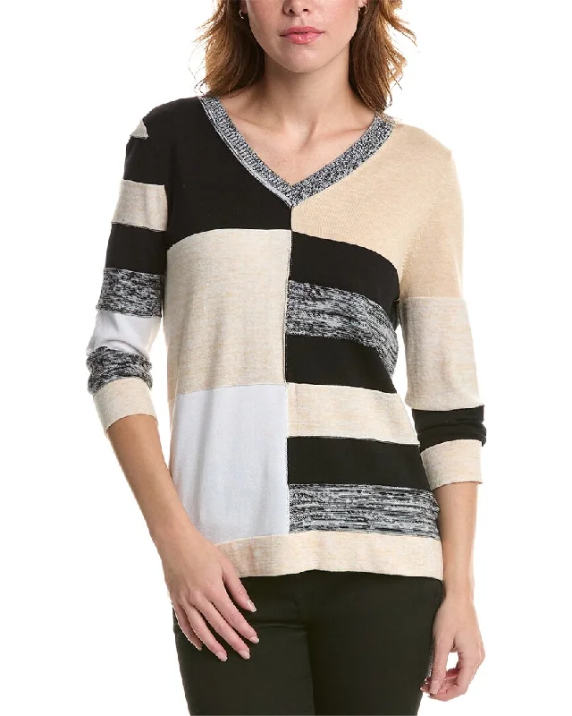 Get The Latest Trends Edinburgh Knitwear Marled Colorblocked Sweater