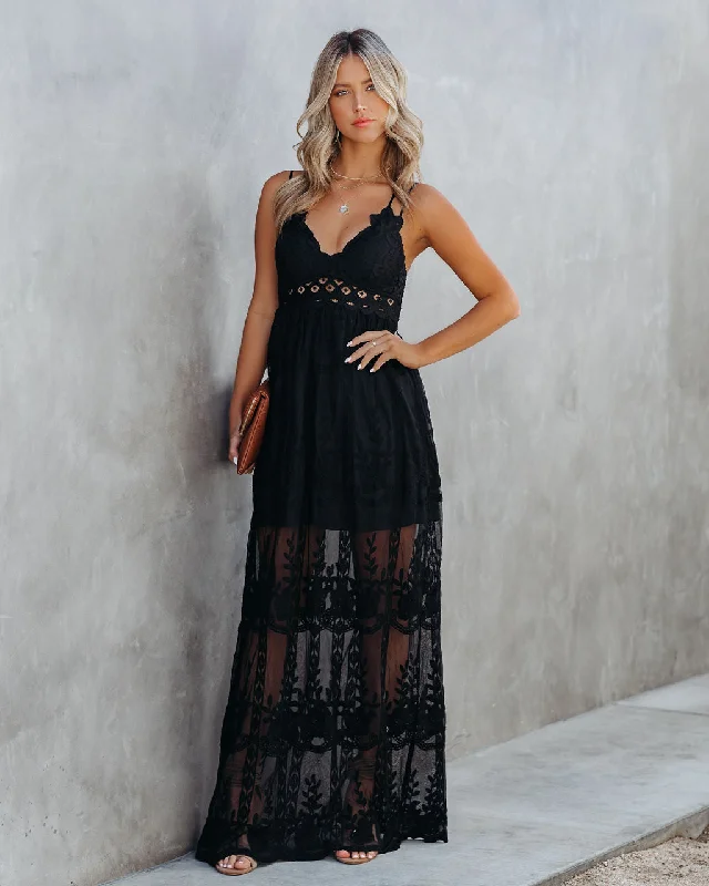 Huge Markdowns Invite Tranquility Lace Maxi Dress - Black - FINAL SALE