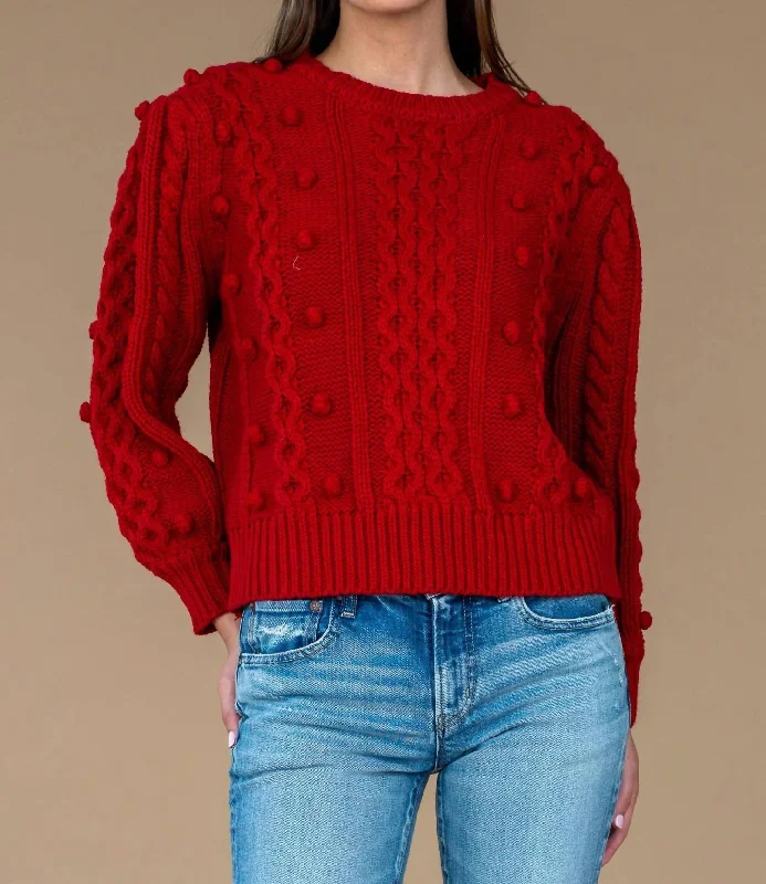 Women's Clothing Stores Poppy Bubble Knit Sweater In Berry