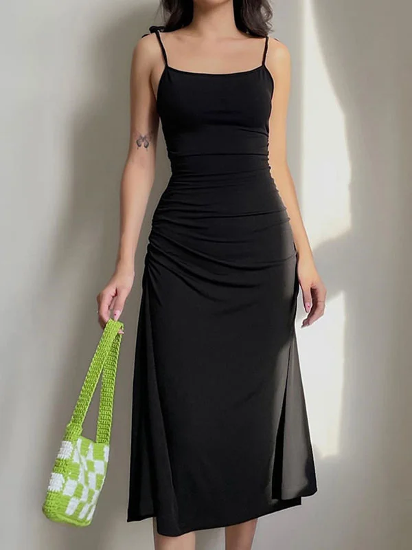 Trendy Boutique Online Backless Tie Strap Maxi Dress