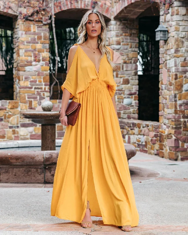 Clothing Woman Korrine Cold Shoulder Maxi Dress - Marigold