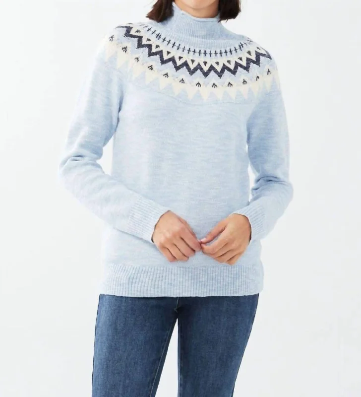 Clothing For Women Marled Fare Isle Sweater In Indigo