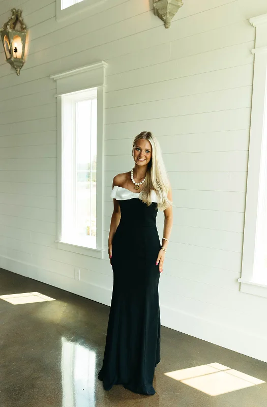 Quality Wear Marilyn Maxi Dress - Black/White