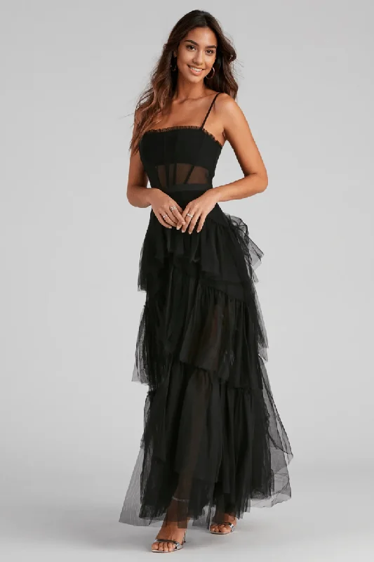 Trendy Threads Laura Formal Tiered Tulle Dress