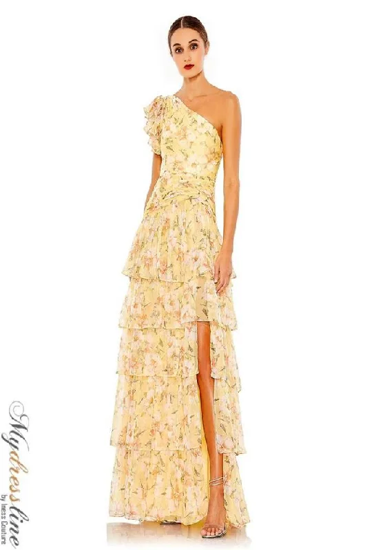 Premium Fashion Long Formal One Shoulder Print Gown