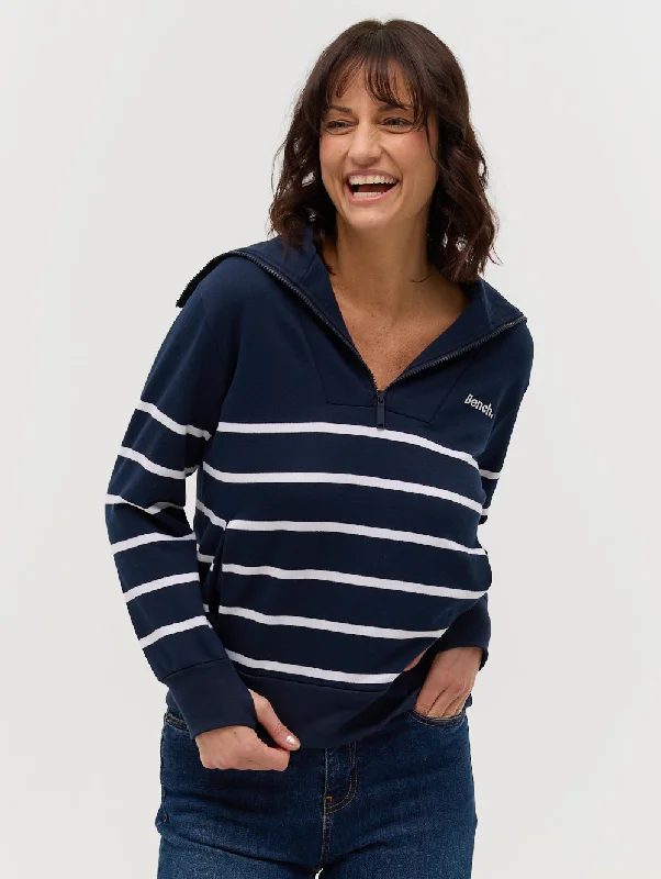 Exclusive Women's Fashion Collection Nara Half-Zip Stripe Sweater