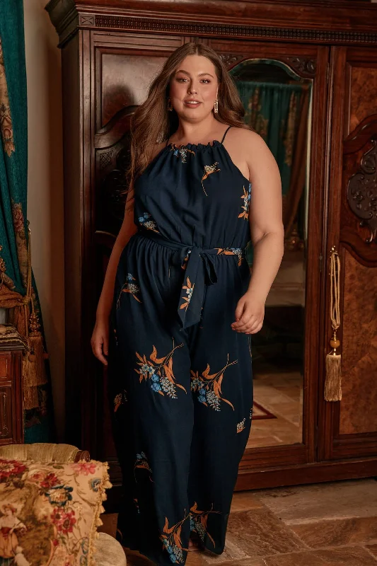 Wardrobe Update Dusk Floral Lighthearted Trapeze Jumpsuit Curve