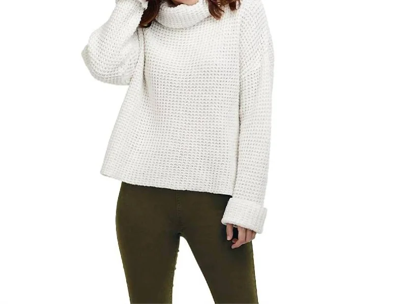 Bundle Offer Wendy Waffle Knit Sweater In Cream