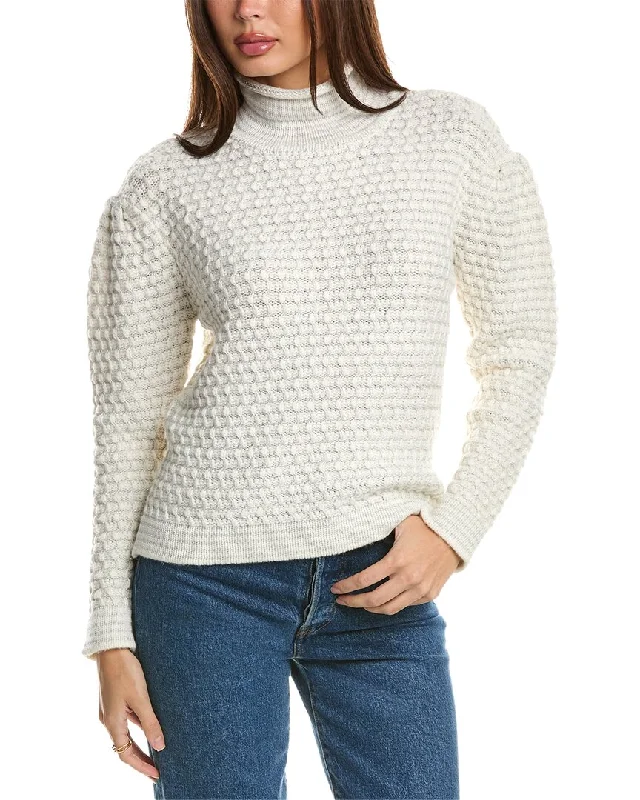 Best Sellers Forte Cashmere Lurex Textured Funnel Wool & Cashmere-Blend Sweater