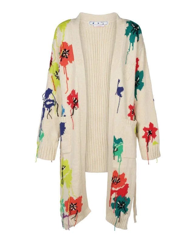 Exclusive Discounts Floral Knitted Cardigan