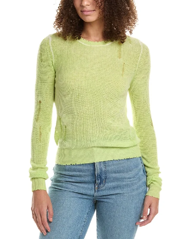 Chic & Cozy Apparel Autumn Cashmere Distressed Shaker Cashmere Sweater