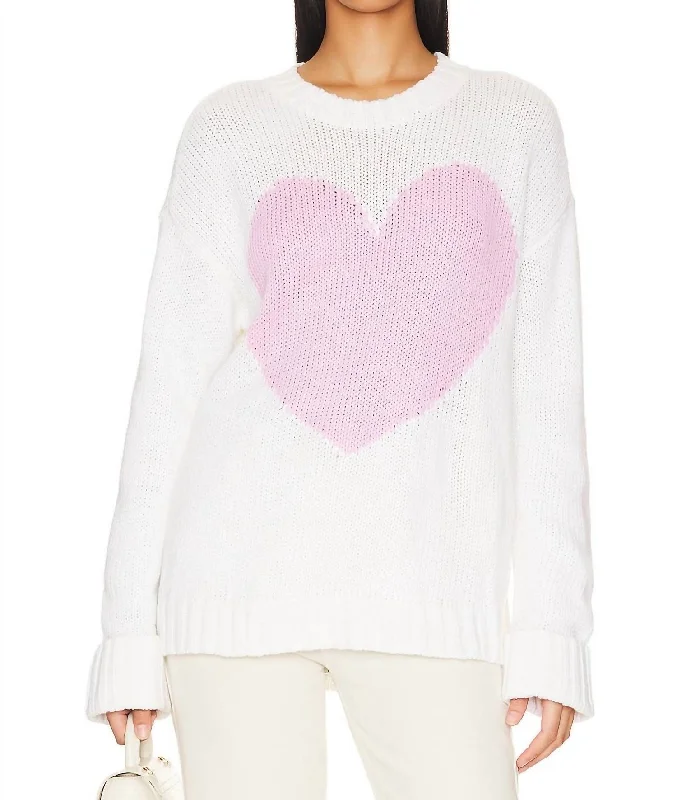 Save Big Sweetheart Sweater In Pink Heart