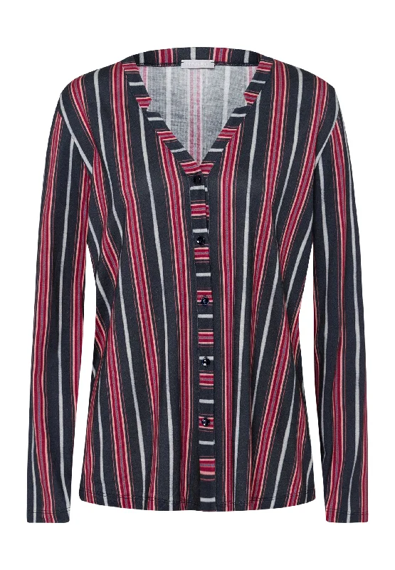 Clothes Sales Sleep And Lounge Button Front Shirt | Marsala Stripe 77934-2984