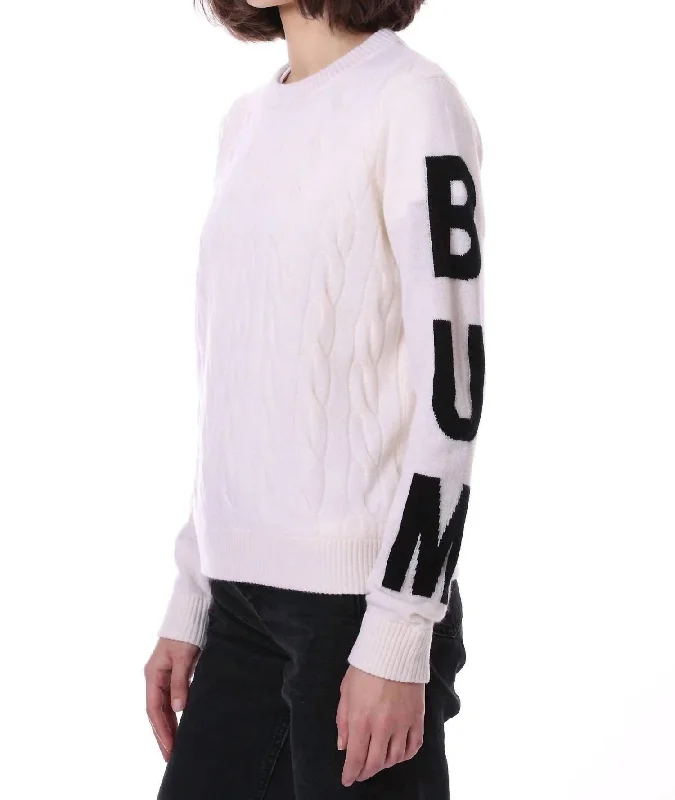 Wardrobe Update Ski Bum Sweater In White/black