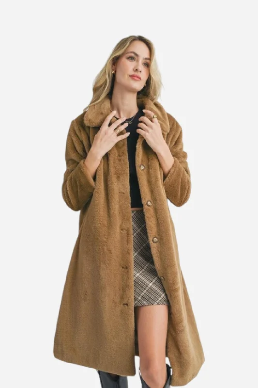 Trend Setting Wardrobe SADIE & SAGE Eden Faux Teddy Bear Long Coat