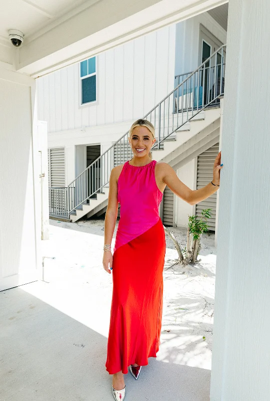 Best Online Boutiques For Women On The Lookout Maxi Dress - Fuchsia/Red