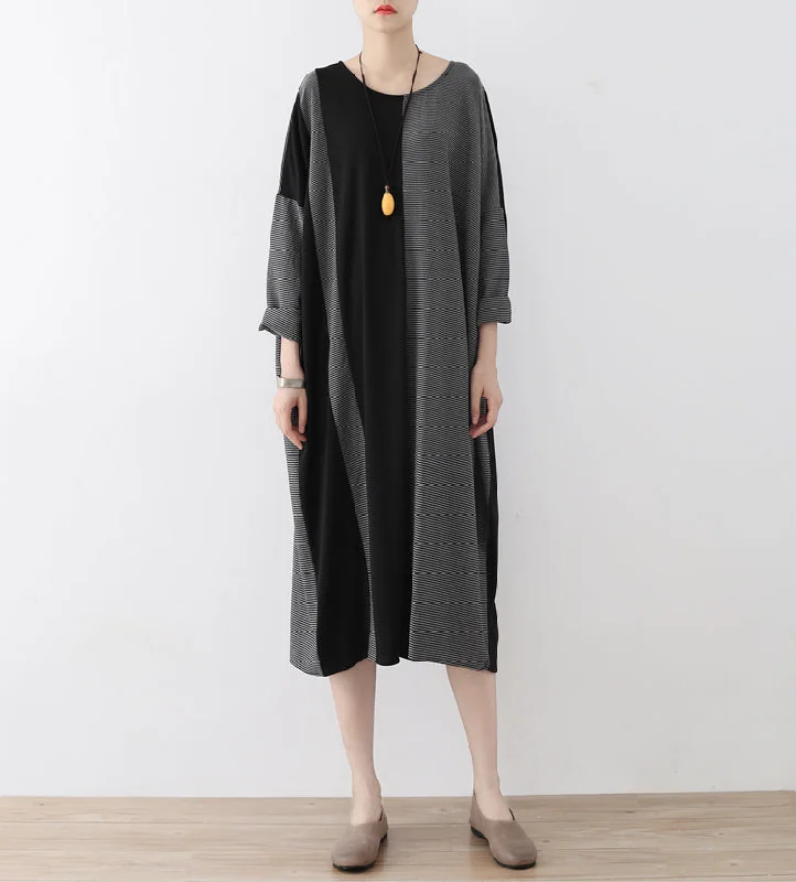 Weekend Exclusive the lost 2024 strip cotton caftans fashion cotton dresses long oversized casual outfits