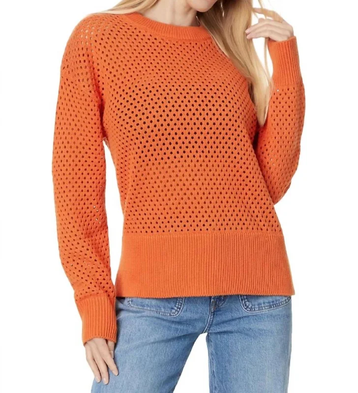 Best Online Boutiques For Women Hester Knit Crew Sweater In Jaffa Orange