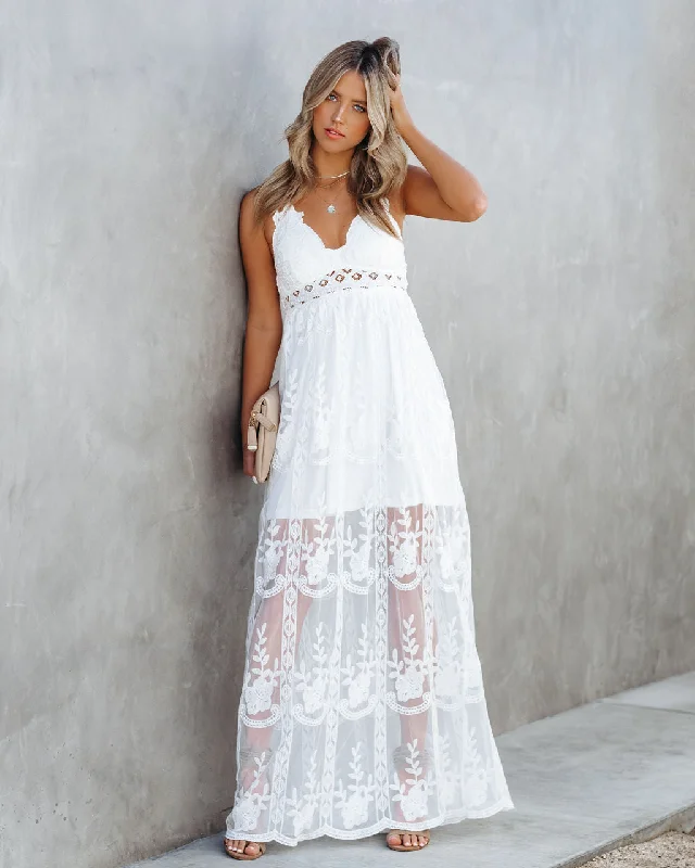 Massive Savings Invite Tranquility Lace Maxi Dress - Ivory - FINAL SALE