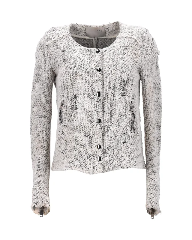 Weekend Sale IRO Distressed Jacket in Grey Cotton