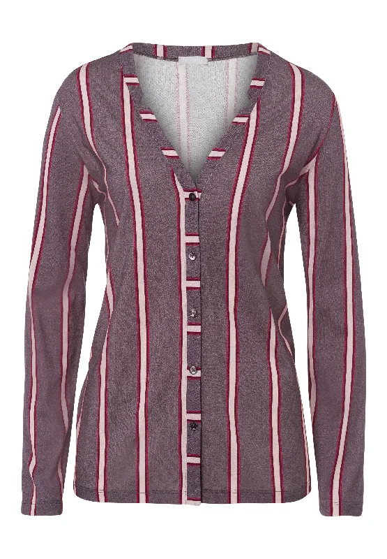 New Arrival Discount Sleep And Lounge Button Front Shirt | Sleek Stripe 77934-2934