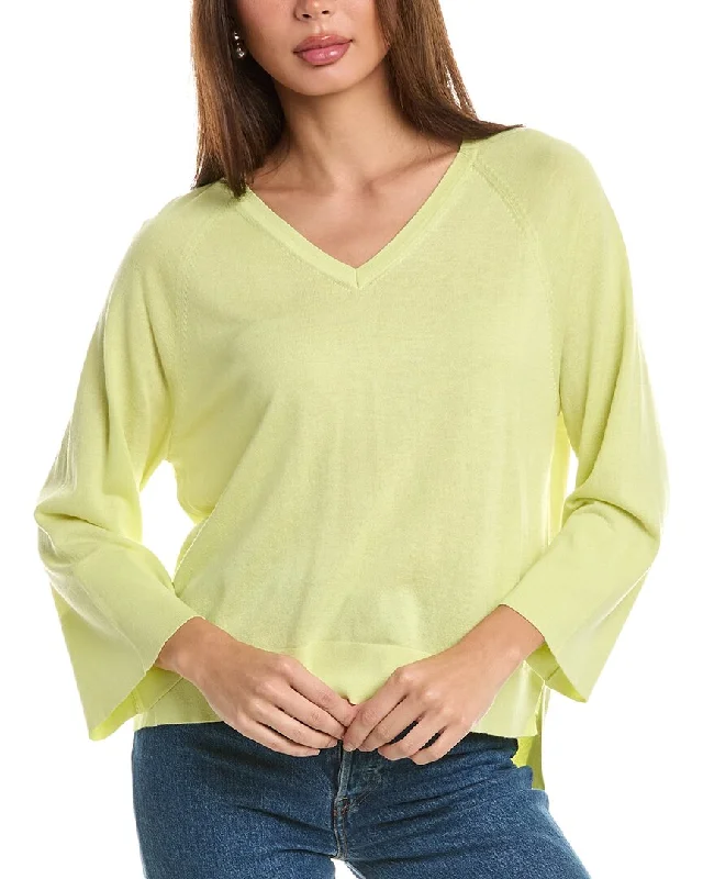 Affordable Women's Clothing Sale Online Forte Cashmere High-Low Silk & Cashmere-Blend Top