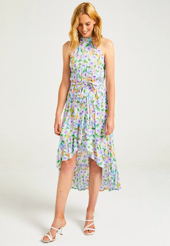 Sale For Women High Low Halterneck Dress in Floral Dress