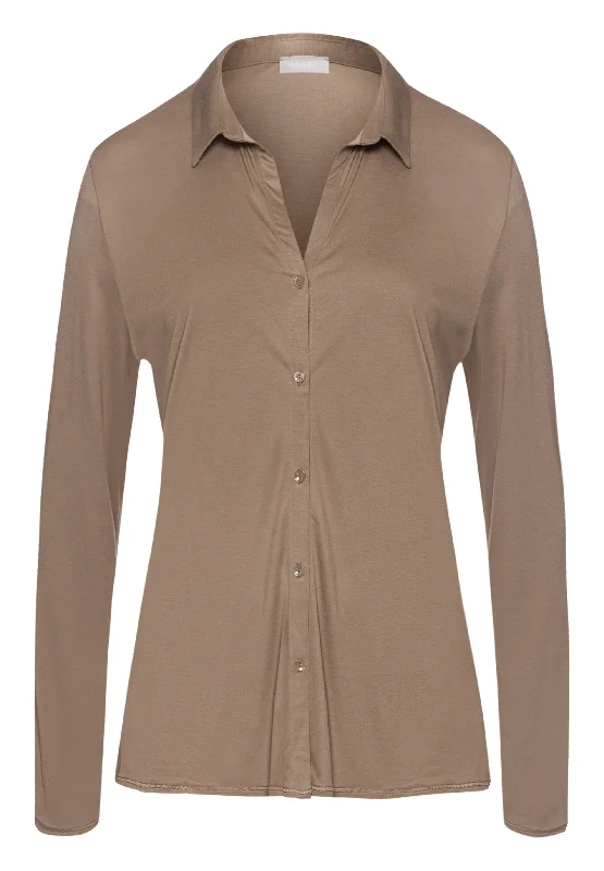 Women's Trendy Outfits Grand Central TENCEL™ and Silk Shirt | Taupe 77305-2847