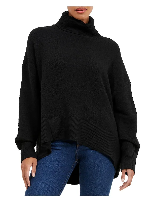 Trendsetter's Closet Womens Ribbed Trim Knit Turtleneck Sweater