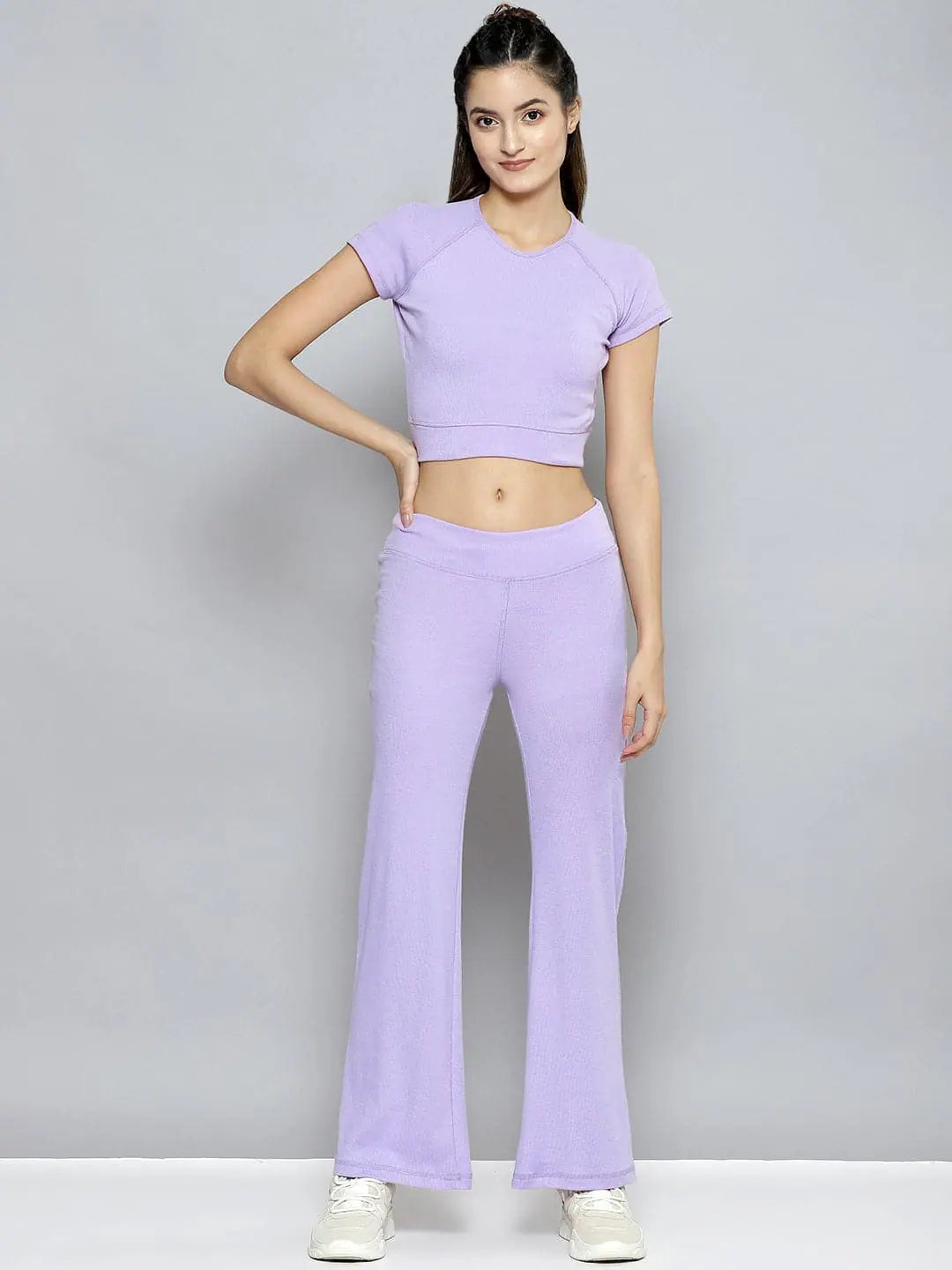 High-End Women's Apparel Women Solid Lavender Jumpsuits & Sets