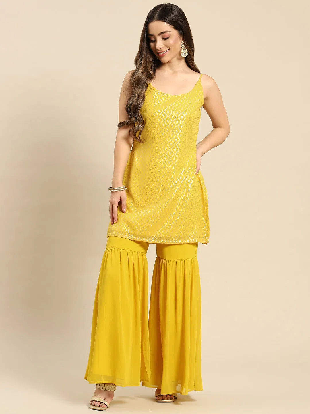 Elevate Your Wardrobe Women Solid Standard Yellow Jumpsuits & Sets