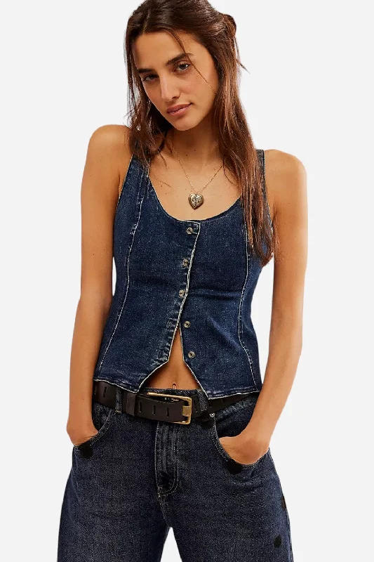 Clearance Event Free People Kara Vest in Rugged Denim