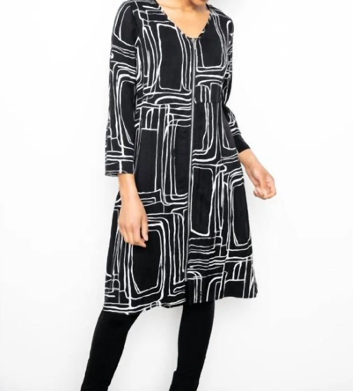 Casual Chic for Women Tencel Zip Front Dress In Black