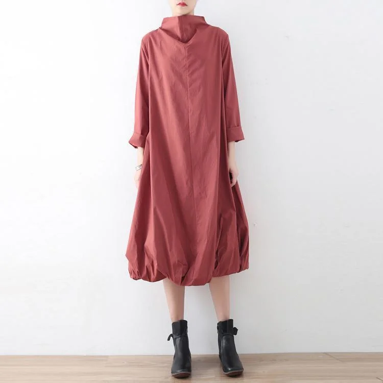 Elegant Style New 2024 fall dresses pink baggy maxi dress caftans oversized gown high neck