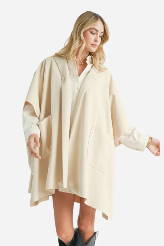 Style Versatile Women's Collection Sadie & Sage Lisha Belted Poncho Cream