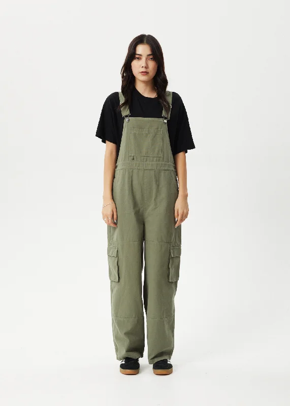 Festival Fashion AFENDS Womens Fraser - Utility Overalls - Olive