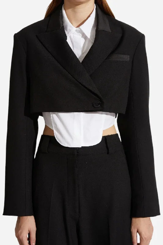 Sale Event, Prices Rock Saint Art Bryn Cropped Blazer Black