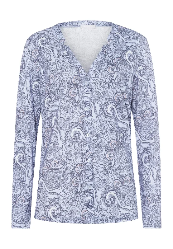 Elegant Women's Clothing Online Sleep And Lounge Button Front Shirt | Calm Paisley 77934-2954