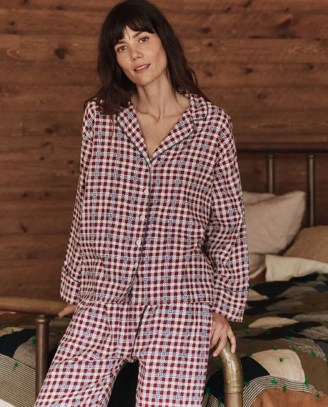 Women's Online Clothing Boutique The Pajama Shirt. -- Bordeaux Plaid