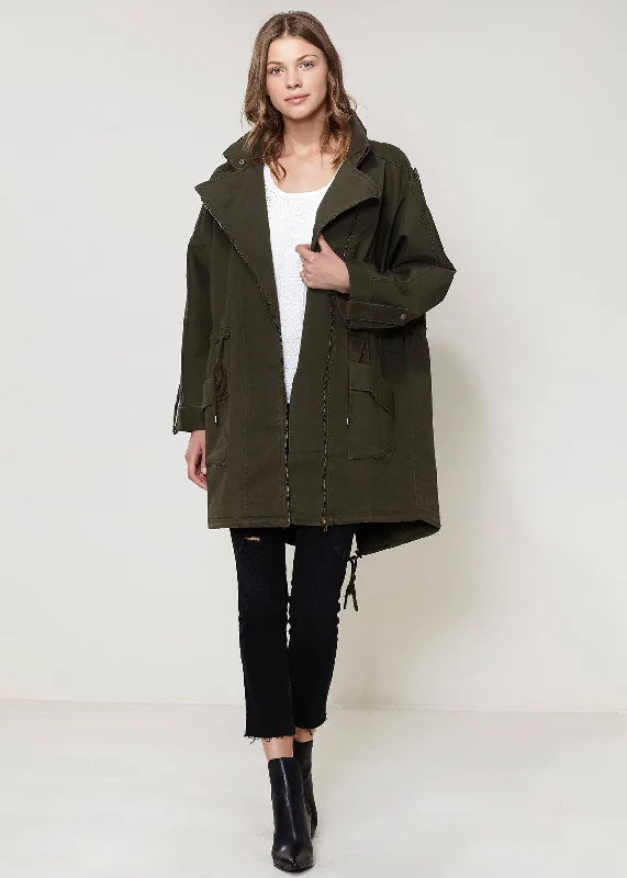 Designer Women's Fashion Online Women's Oversized Utility Jacket In Olive