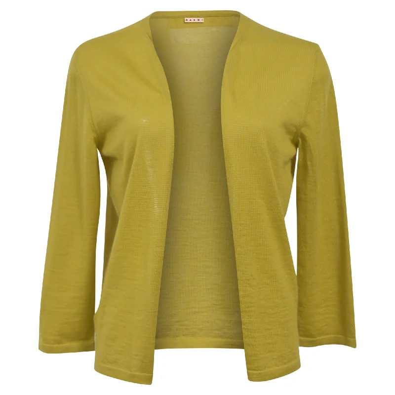 Big Sale Event Marni Open-Front Cardigan in Yellow Wool