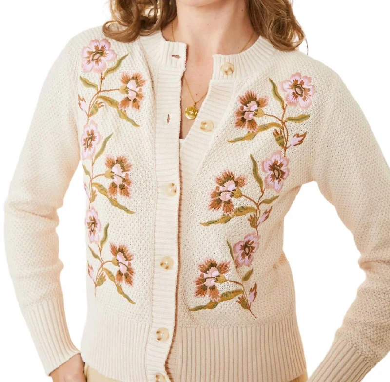 Online Shopping Boutiques Jayme Embroidered Cardigan In Calm Waters