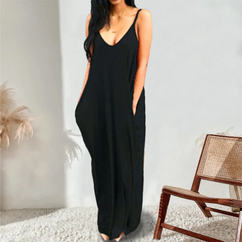 Women Clothing Lighthouse Cotton Pocketed Maxi Dress