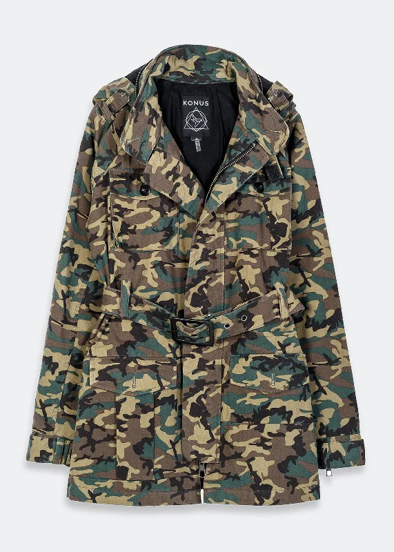 Women's High Street Fashion Konus Women's Camouflage Military Jacket